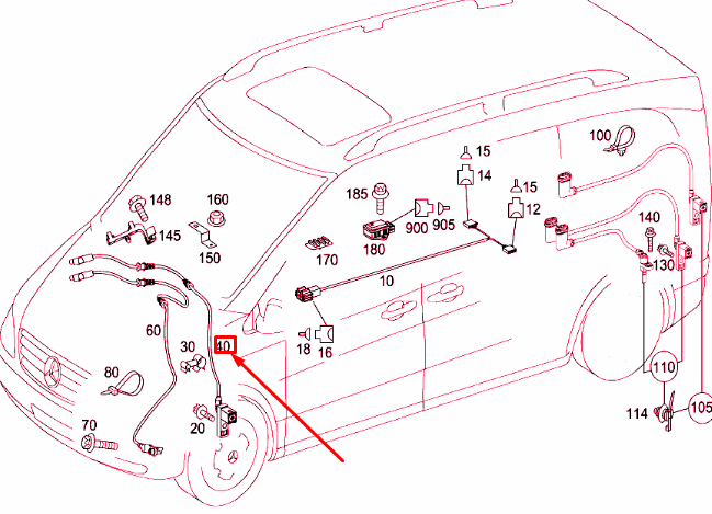 NEW MERCEDES-BENZ VITO W639 FRONT BRAKE PAD WARNING HARNESS A6394400235 ORIGINAL