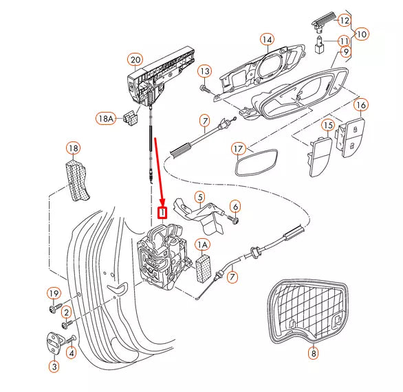 NEW AUDI A1 8X FRONT LEFT DOOR LOCK LHD 8J1837015F ORIGINAL