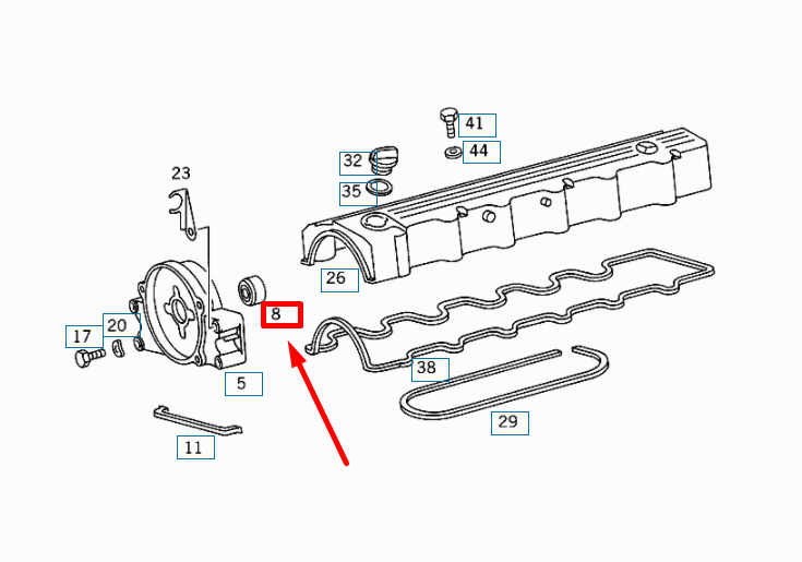 NEW MERCEDES-BENZ SL R129 FRONT CYLINDER HEAD COVER SEAL A0189977947 ORIGINAL