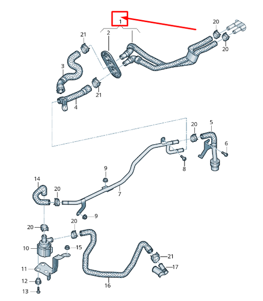 new audi q5 fy engine heater coolant hose 80a819350d original