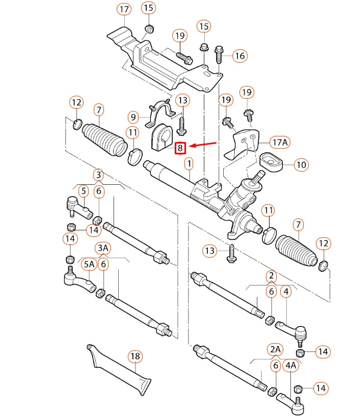 NEW AUDI TT 8N POWER STEERING TRACK ROD RUBBER BUSH 1J0422884A ORIGINAL