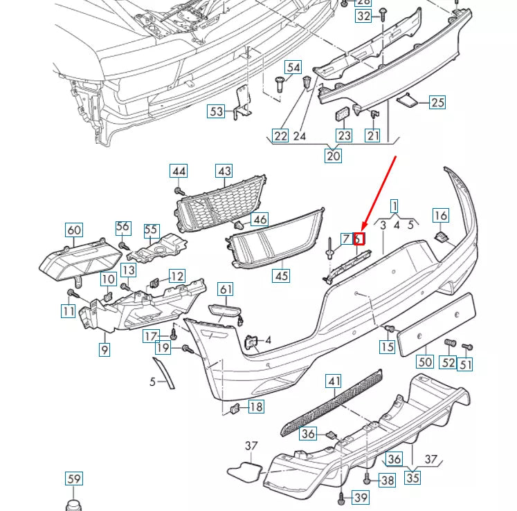 NEW AUDI R8 4S REAR LEFT INNER BUMPER CLOSING ELEMENT 4S0807119A