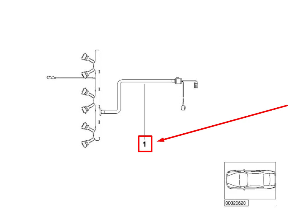 NEW BMW 3 E46 ENGINE IGNITION COILS WIRING HARNESS 12511440006 1440006 ORIGINAL