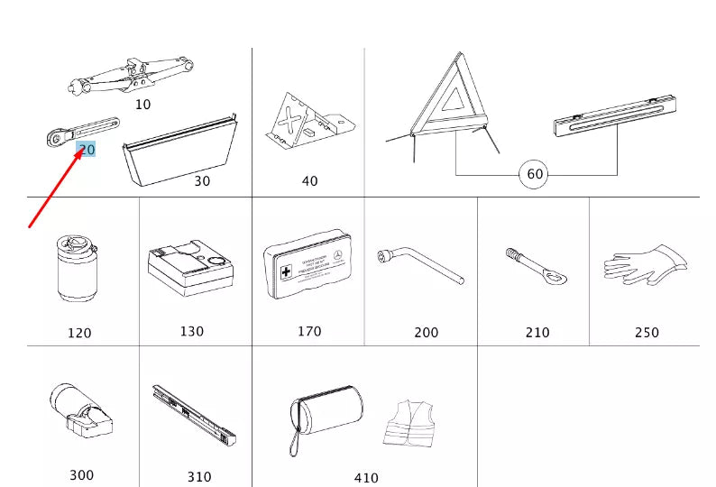 NEW MERCEDES-BENZ CLA C117 LIFTING JACK KEY A4145810049 ORIGINAL
