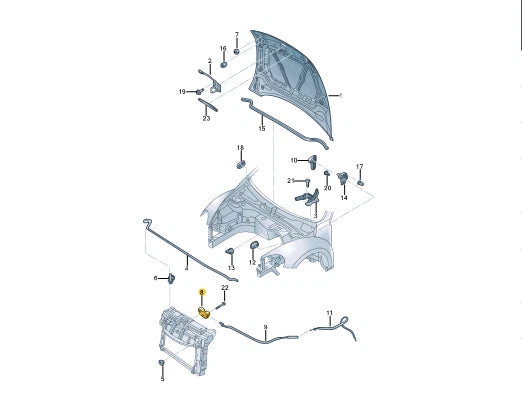 NEW VW BEETLE A5 FRONT BONNET HOOD LOCK LATCH LOWER PART 5C1823509H ORIGINAL