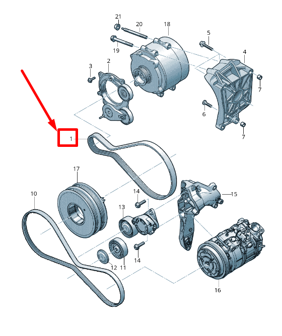 NEW AUDI A8 4N ENGINE SERPENTINE POLY-V-BELT 0P2903137A ORIGINAL