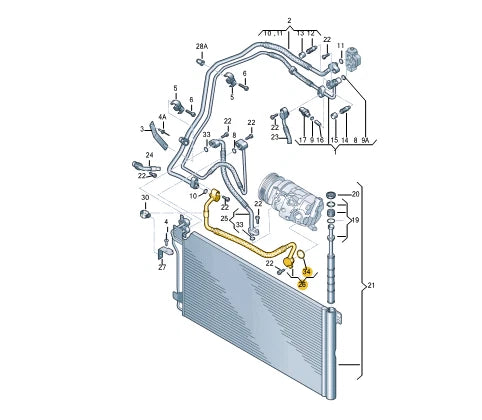 NEW VW TRANSPORTER V T5 A/C AIR CON REFRIGERANT HOSE LOWER 7E0820744C ORIGINAL