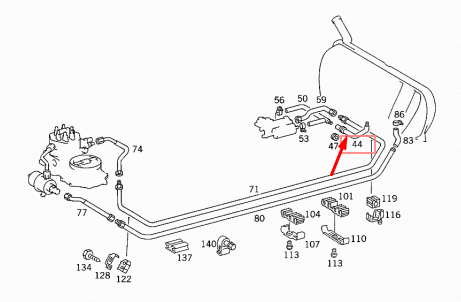 NEW MERCEDES-BENZ E-CLASS W124 FUEL HOSE A1244706975 3.2 PETROL ORIGINAL