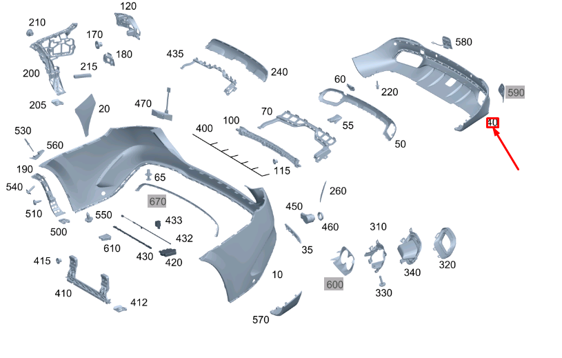new mercedes-benz gle w167 rear bumper lower trim a1678852205 original