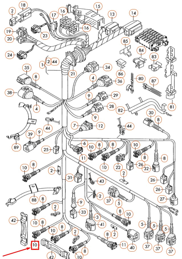 NEW AUDI A4 B7 2 PIN FLAT CONTACT HOUSING WITH GASKET 443906232 ORIGINAL
