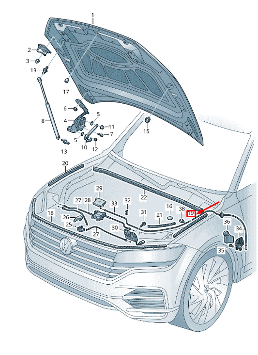 NEW VW TOUAREG CR LEFT BONNET SEAL 760823737A ORIGINAL