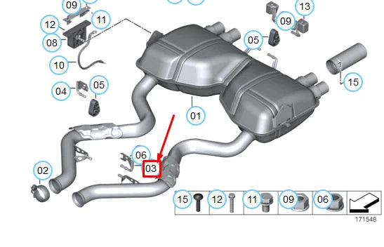 NEW BMW M3 E90 REAR SILENCER LEFT BRACKET 18207841080 7841080 ORIGINAL