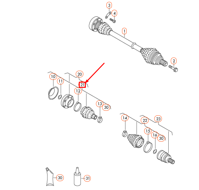 new vw sharan 7n mk2 front inner cv joint protective boot kit 7n0498201 original