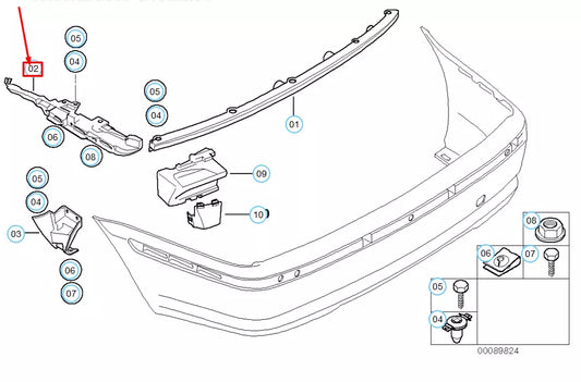 NEW BMW 3 E46 REAR BUMPER RIGHT GUIDE 51127030614 7030614 ORIGINAL
