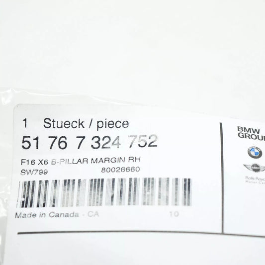 NEW BMW X6 F16 F86 RIGHT BOTTOM B-COLUMN SEALING 51767324752 ORIGINAL