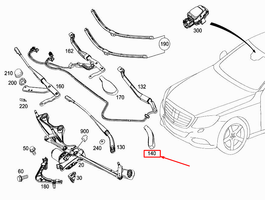 new mercedes-benz s w222 front wiper arm cover a2388241000 original