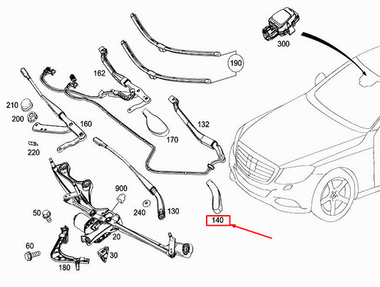 new mercedes-benz s w222 front wiper arm cover a2388241000 original