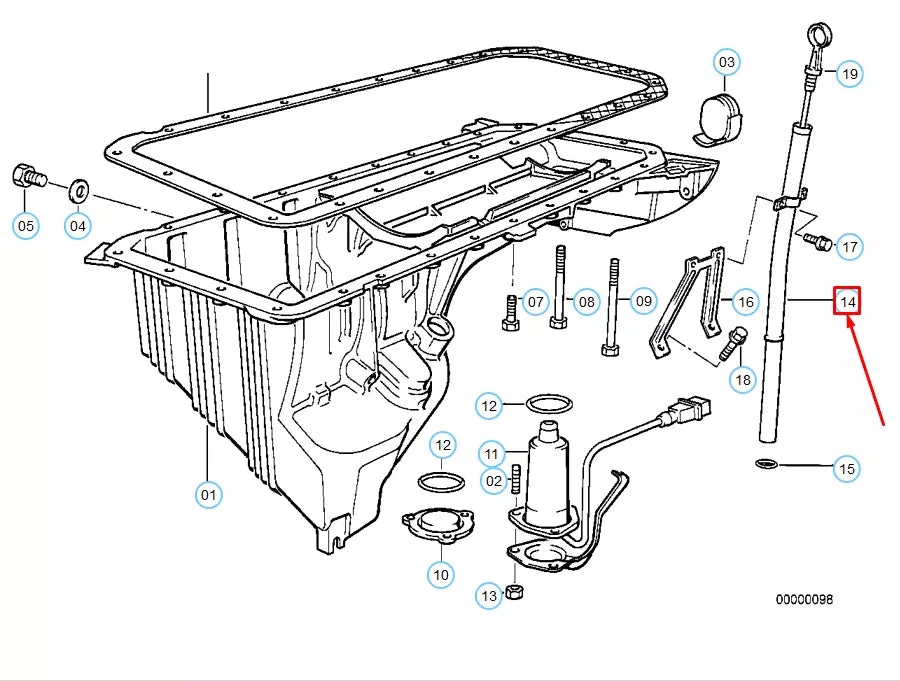 NEW BMW 5 E34 ENGINE OIL DIPSTICK GUIDE TUBE 11431735280 1735280 ORIGINAL