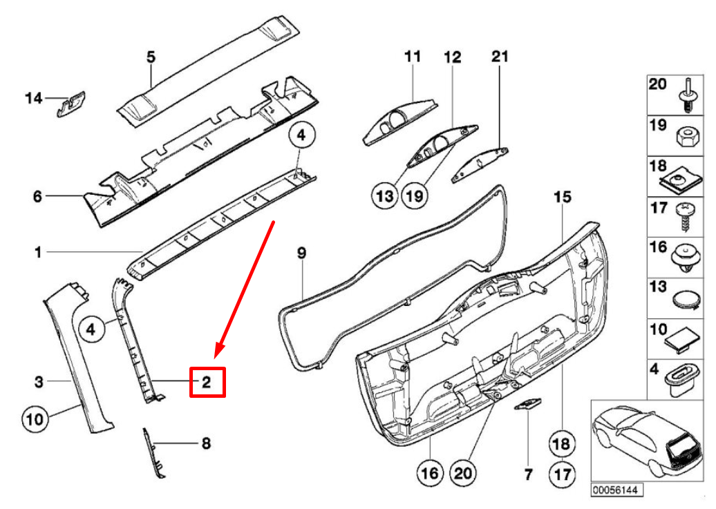 new bmw 5 e39 rear left hatch trim panel 8259865 51498259865 original
