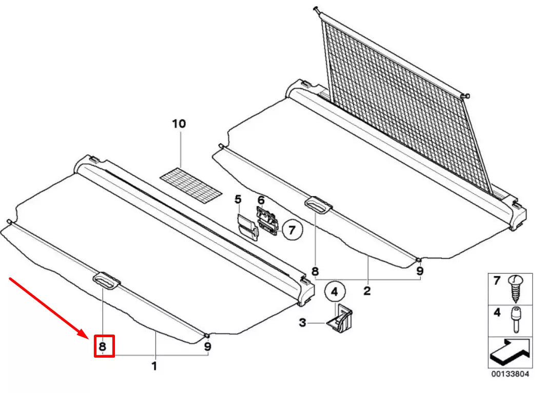 NEW BMW X3 E83 CARGO COMPARTMENT HANDLE 51473419534 3419534 ORIGINAL