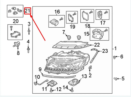NEW VW TIGUAN MK2 RIGHT HEADLAMP REPAIR MOUNT KIT 5NA998226