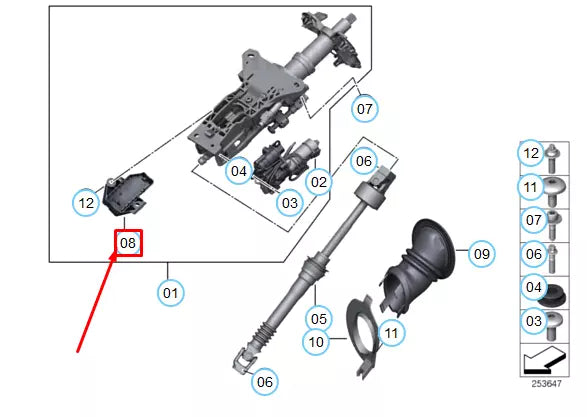 NEW BMW 5 E60 STEERING COLUMN LOCK 32306786922 6786922 ORIGINAL