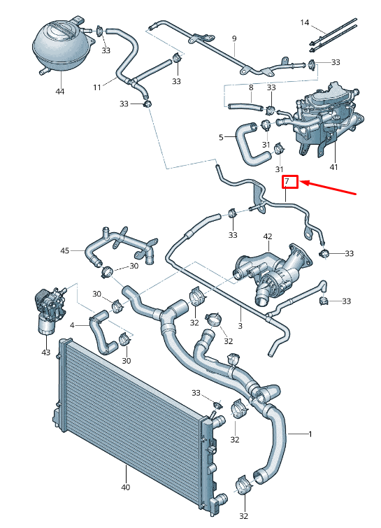 new skoda rapid nh engine coolant pipe 04b121070 original