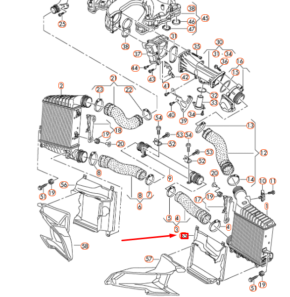 NEW AUDI A8 D4 CHARGE AIR COOLER LEFT AIR GUIDE 4H0145333A ORIGINAL