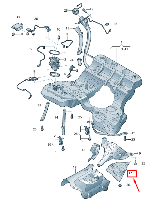 NEW AUDI A8 4N REAR LEFT FUEL TANK HEAT SHIELD PLATE 4N0201307A ORIGINAL