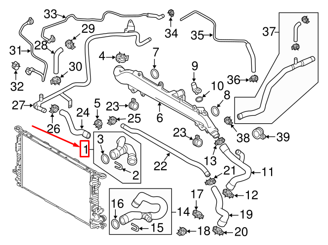NEW AUDI A5 SPORTBACK 8T UPPER RADIATOR HOSE 8K0121101T ORIGINAL