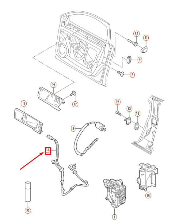 NEW VW JETTA A6 MK6 FRONT LEFT INNER ACTUATOR BOWDEN CABLE 5C6837085A ORIGINAL