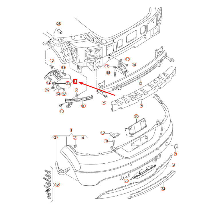 NEW AUDI TT 8J REAR LEFT BUMPER SIDE GUIDE SECTION 8J0807453B ORIGINAL