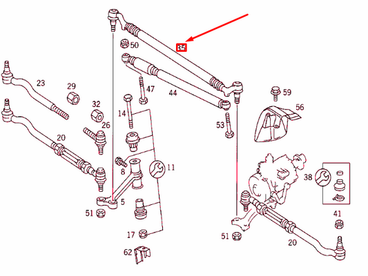 new mercedes-benz s w140 steering linkage drag link a1404600805 original