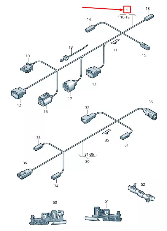 NEW VOLKSWAGEN CC REAR LID CABLE HARNESS SET 3C8971182P