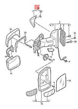 NEW VOLKSWAGEN CRAFTER SZ FRONT RIGHT WING MIRROR TRIM 7C08575389B9 ORIGINAL