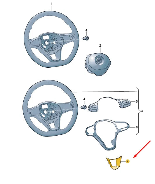 NEW VW PASSAT B8 STEERING WHEEL R-LINE TRIM 3G0419659CUXQ