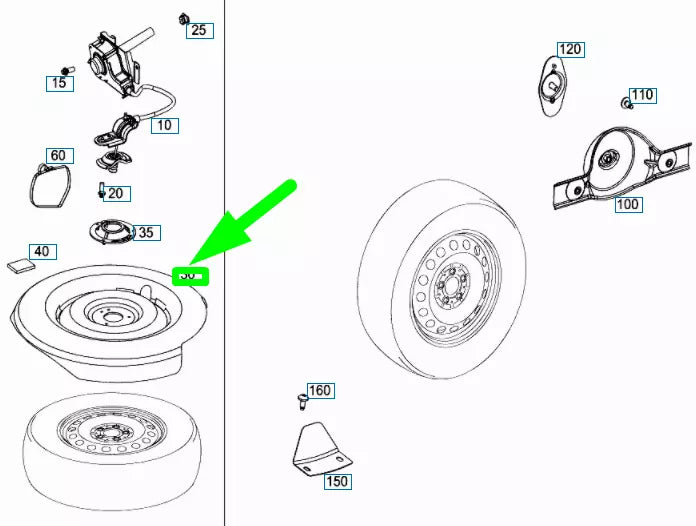 NEW MERCEDES-BENZ VITO W447 SPARE WHEEL TOP COVER TRIM A4474030044 ORIGINAL