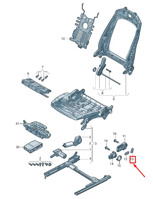NEW AUDI Q7 4M FRONT LEFT POWER SEAT SWITCH KNOB 4M09598174PK ORIGINAL