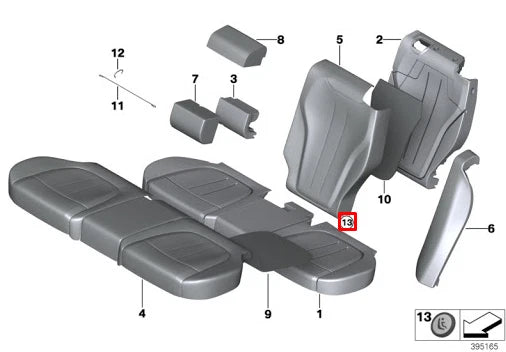 NEW BMW X5 F15 F85 M REAR SEAT ISOFIX BUTTON 2PIN 52207375770 ORIGINAL