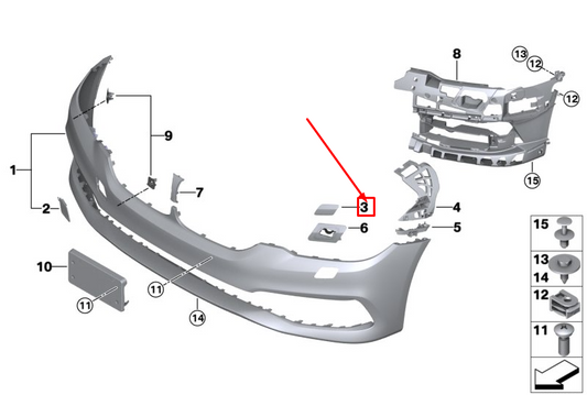 new bmw 5 touring g31 front left headlight washer cover cap 51117427449 original