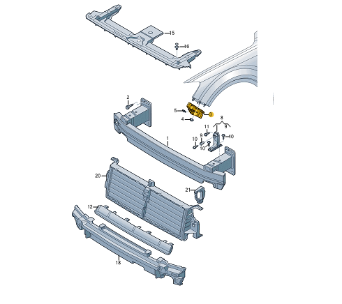 NEW AUDI Q7 4M FRONT LEFT BUMPER BRACKET GUIDE 4M0807283B ORIGINAL