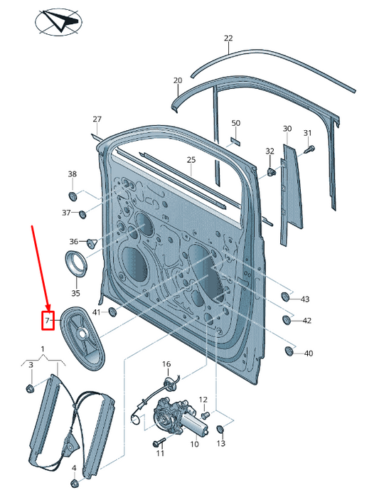 NEW VW TOUAREG CR FRONT RIGHT DOOR COVER 760837916B ORIGINAL