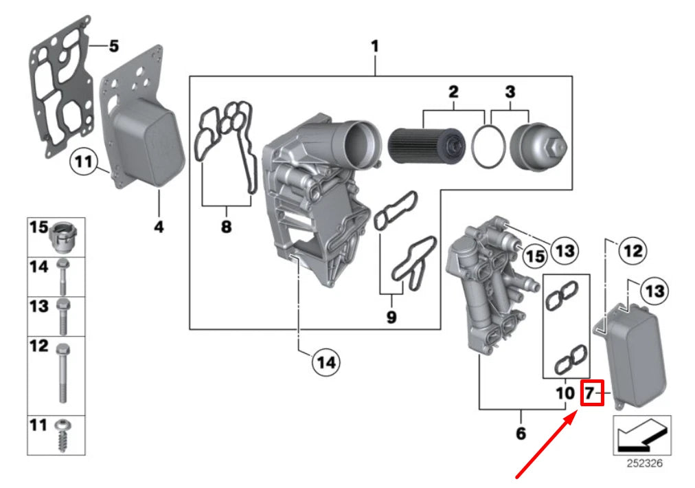 NEW BMW 5 F10 ENGINE OIL COOLER 8510856 11428510856 ORIGINAL