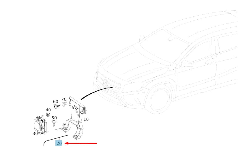 NEW MB GLA X156 FRONT RADAR SENOR ADAPTER WIRING HARNESS A2465408305 ORIGINAL