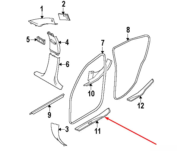 NEW BMW 3 E90 FRONT RIGHT DOOR M SPORT SILL STRIP 51477907152 2008 ORIGINAL