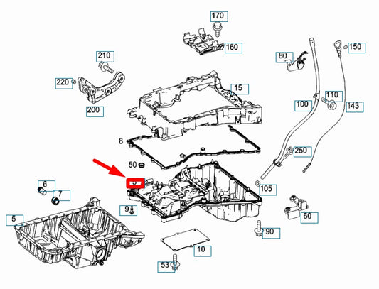 NEW MERCEDES-BENZ C W204 ENGINE OIL PAN A6510102615