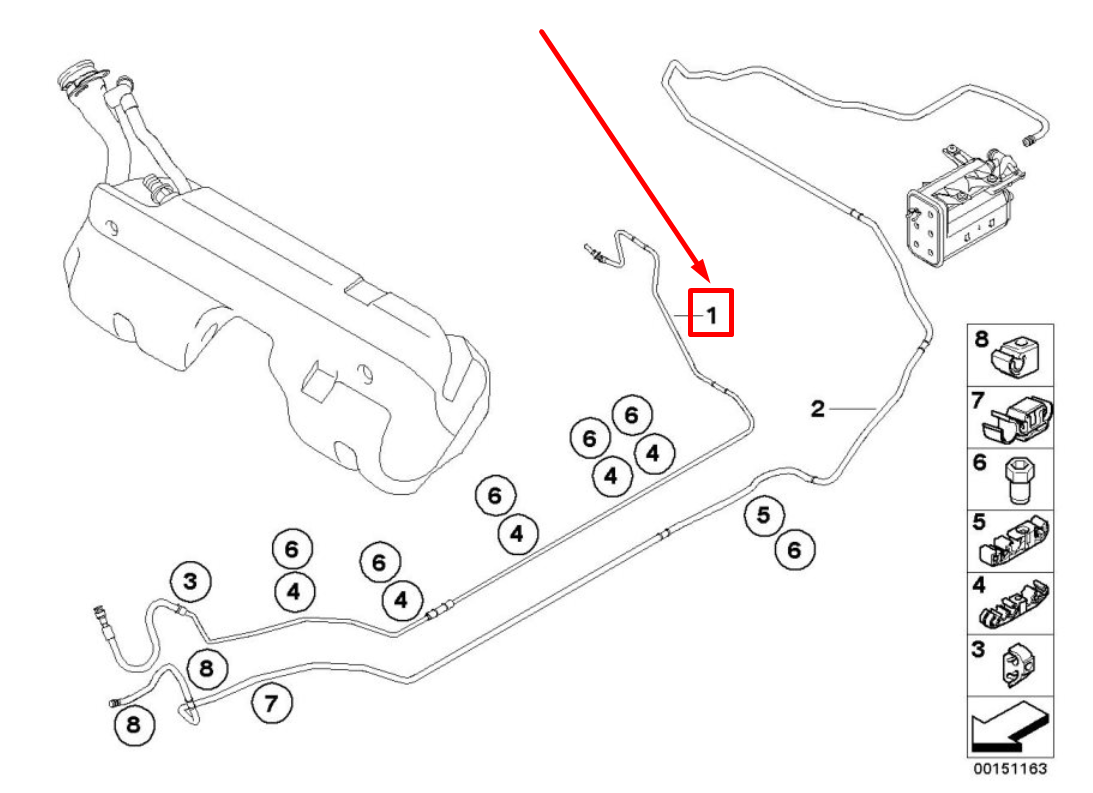 new bmw z4 coupe e86 fuel feed line 7166718 16127166718 original