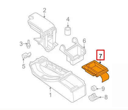 BMW 3 SERIES E46 CENTER CONSOLE ARMREST SUPPORT TRIM PAN 8248541 99-04 NEW