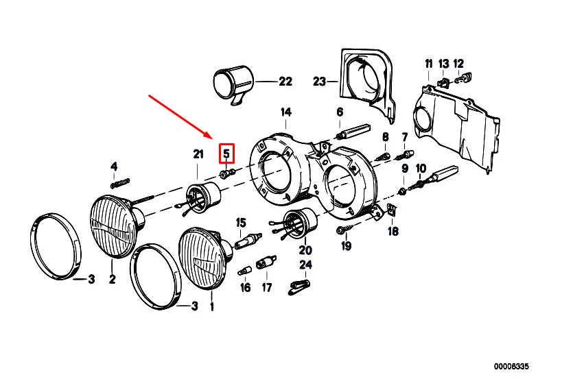 NEW BMW 6 E24 HEADLIGHT ADJUSTER BUSH 63121364940 1364940 ORIGINAL