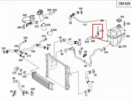 NEW MERCEDES-BENZ E-CLASS W211 EXPANSION TANK LEVEL SENSOR A2205450024 ORIGINAL